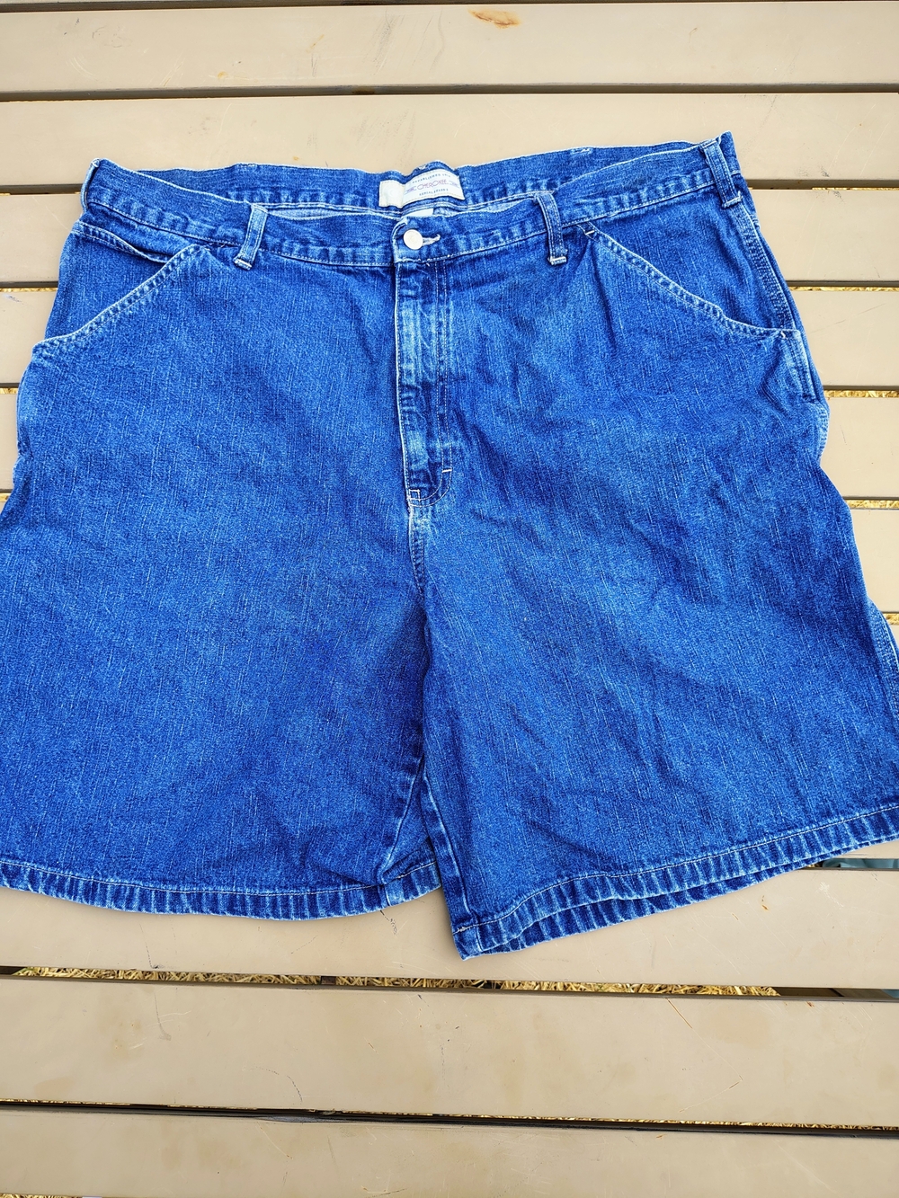 Vintage Cherokee Mens Blue Denim Relaxed-Fit Jean Shorts